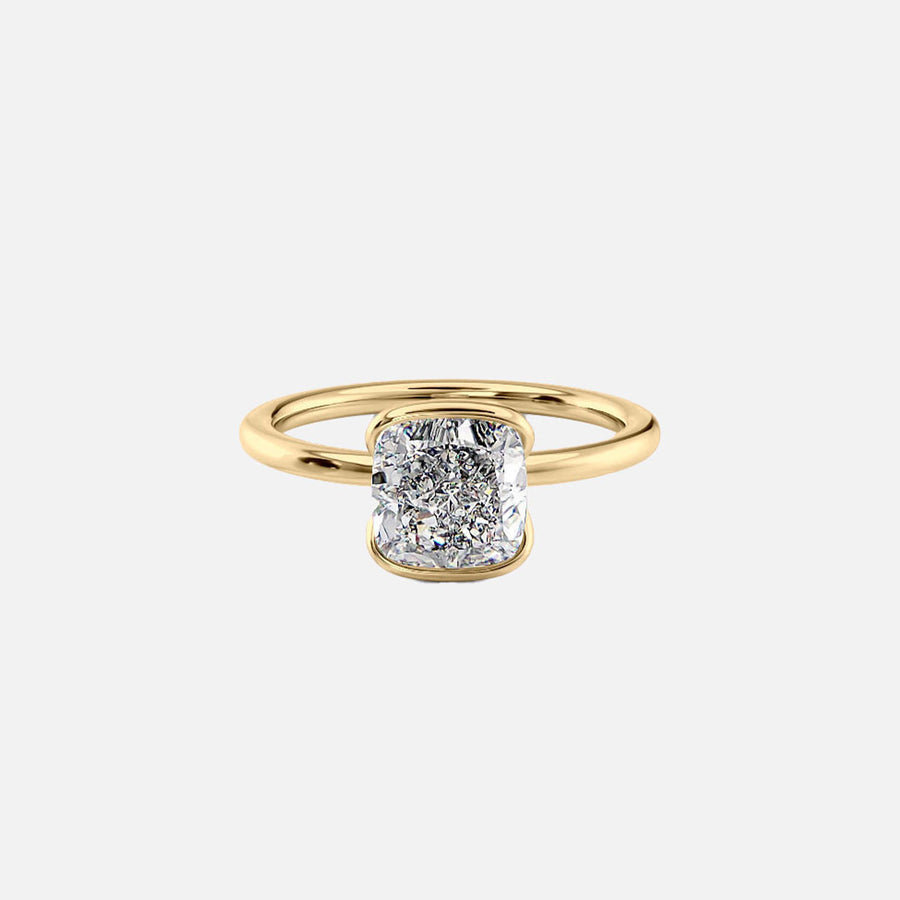 The Eliza Cushion Lab Diamond Ring 18K Yellow Gold 001