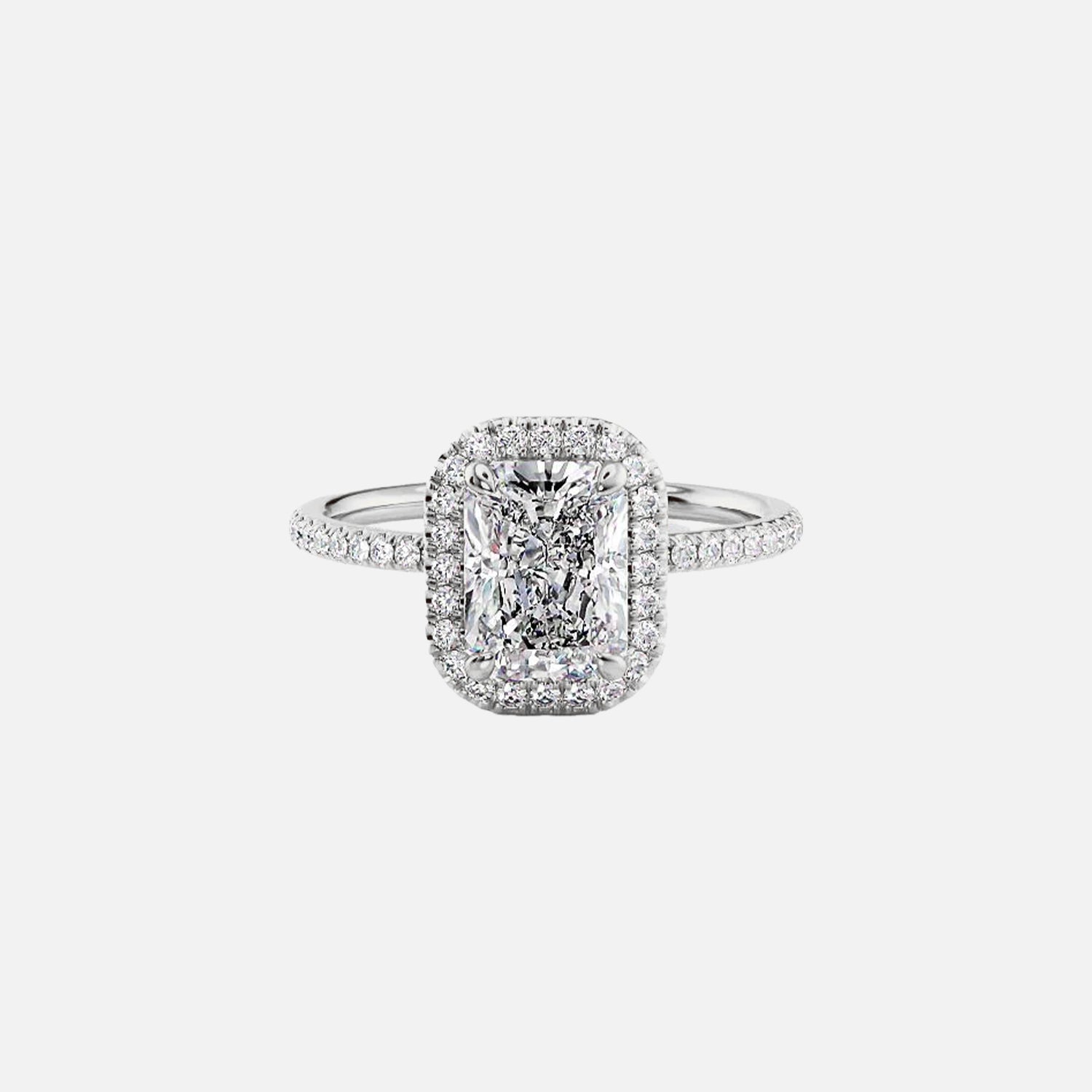 The Halo Michelle Radiant Pave Moissanite Ring - KNT - Engagement Rings, Wedding Bands & Fine Jewelry