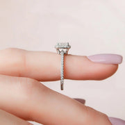 The Halo Michelle Radiant Pave Moissanite Ring - KNT - Engagement Rings, Wedding Bands & Fine Jewelry