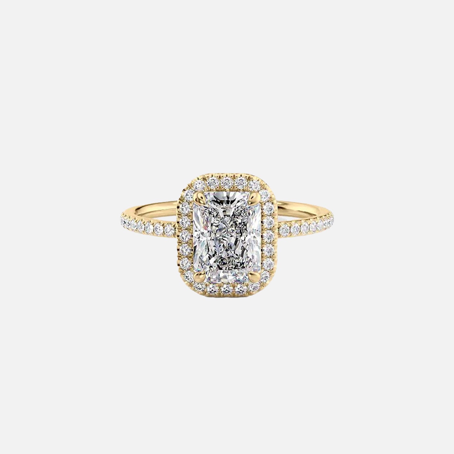 The Halo Michelle Radiant Pave Moissanite Ring - KNT - Engagement Rings, Wedding Bands & Fine Jewelry