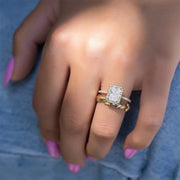 The Halo Michelle Radiant Pave Moissanite Ring - KNT - Engagement Rings, Wedding Bands & Fine Jewelry