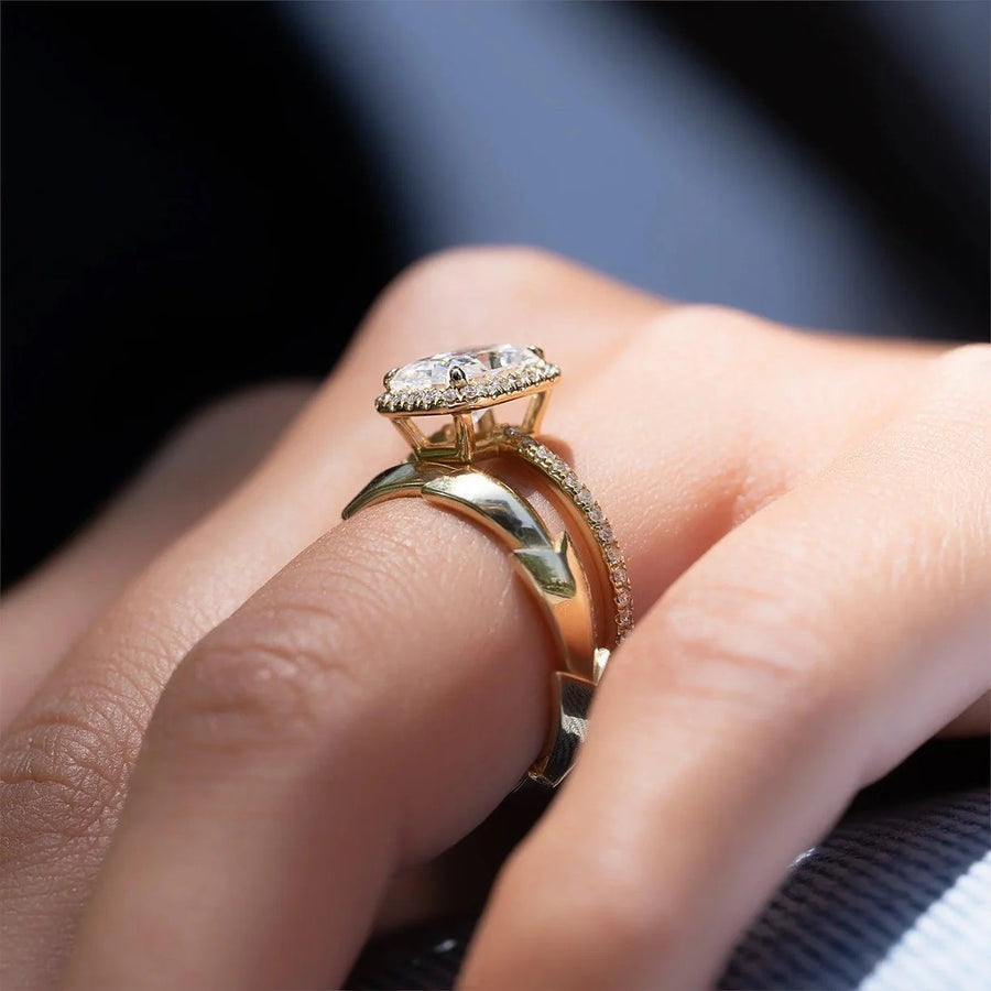 The Halo Michelle Radiant Pave Moissanite Ring - KNT - Engagement Rings, Wedding Bands & Fine Jewelry