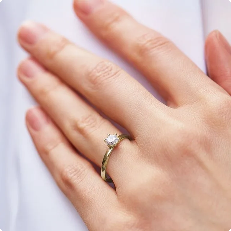 The 0.5ct Sydney round solitaire moissanite ring