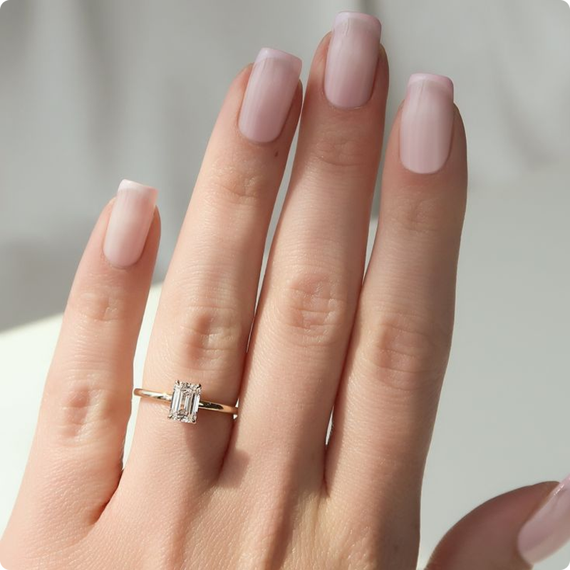 The 1-carat Sydney emerald solitaire moissanite ring