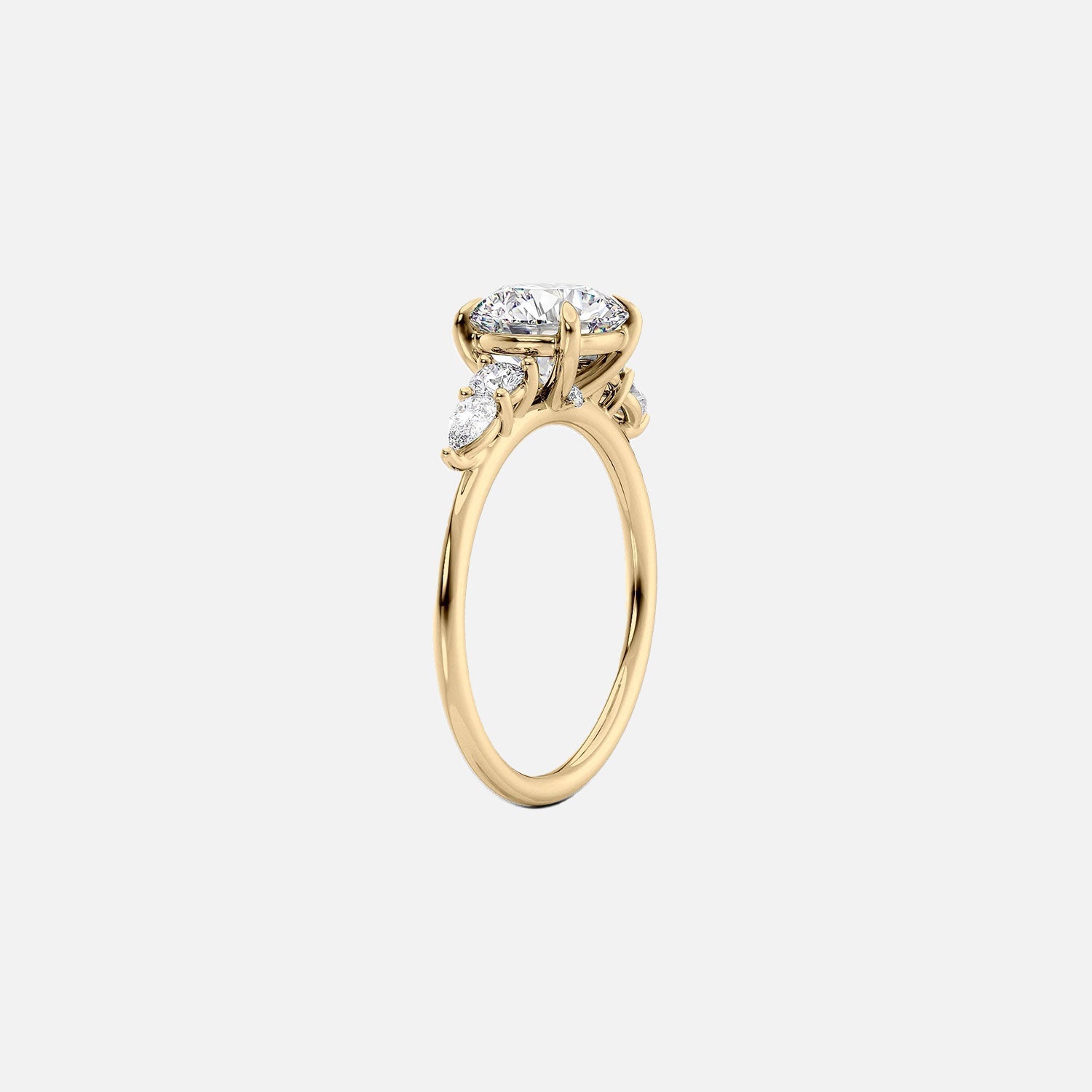  The Abigail Cushion Lab Diamond Ring 14k Yellow Gold 002