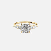  The Abigail Cushion Lab Diamond Ring 18k Yellow Gold 002