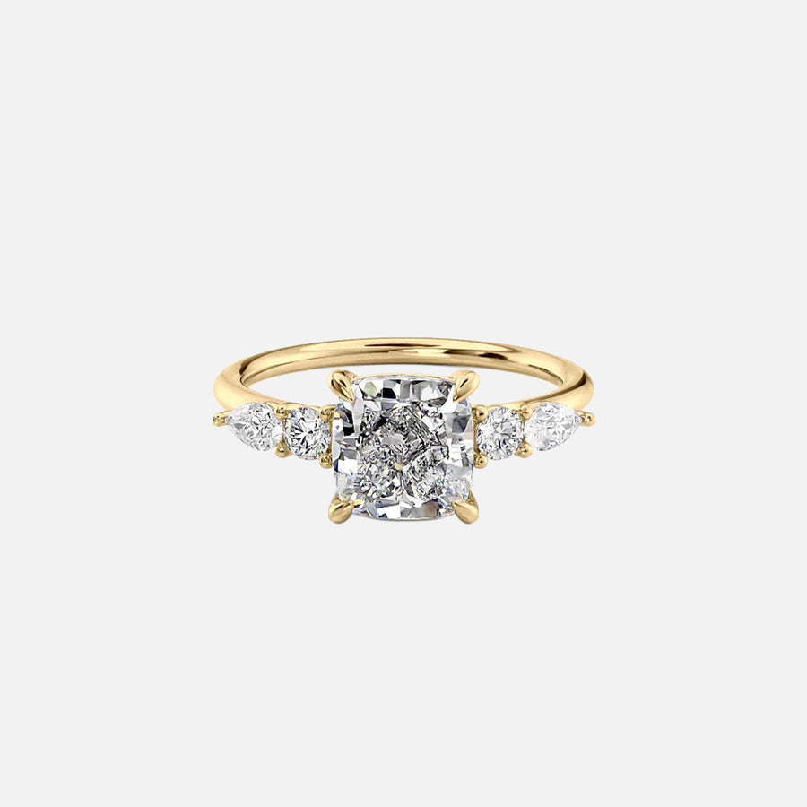 The Abigail Cushion Lab Diamond Ring 18k Yellow Gold 002