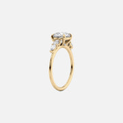  The Abigail Emerald Moissanite Ring 14k Yellow Gold 002