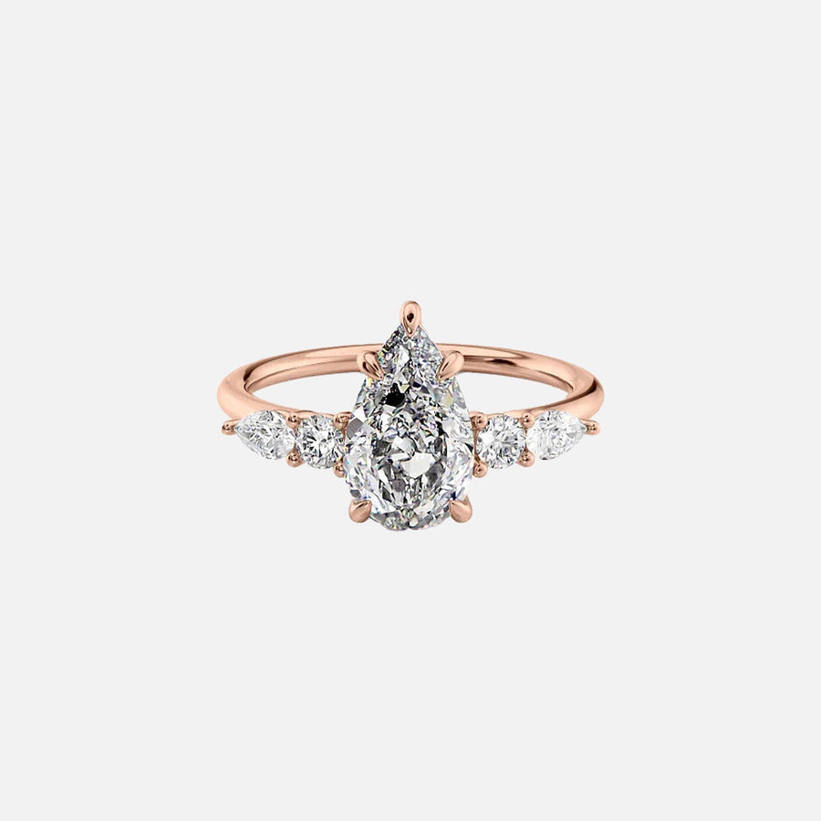  The Abigail Pear Lab Diamond Ring 18k Rose Gold 001