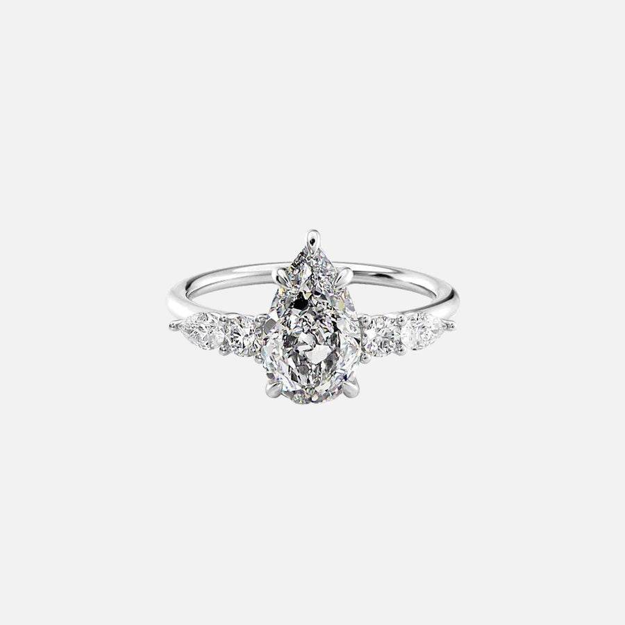  The Abigail Pear Lab Diamond Ring 18k White Gold 001