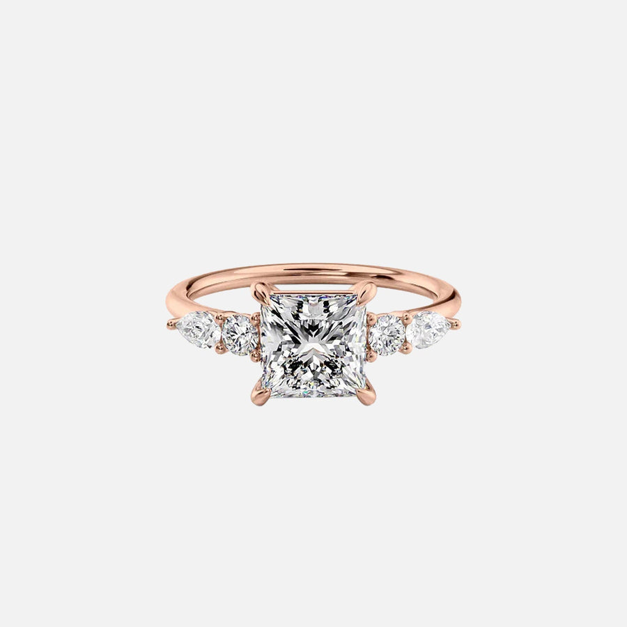  The Abigail Princess Lab Diamond Ring 18k Rose Gold 001