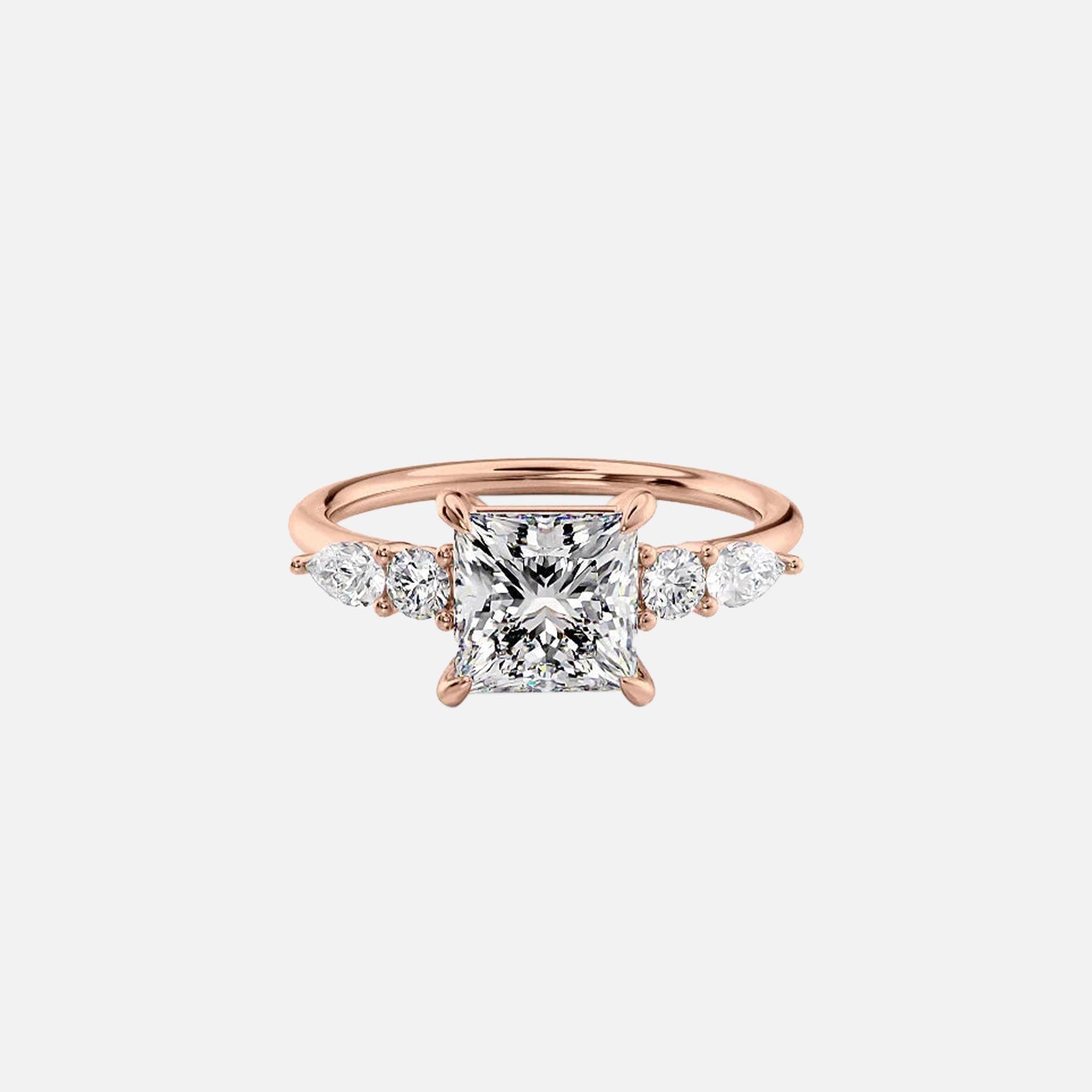  The Abigail Princess Moissanite Ring 14k Rose Gold 001