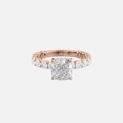  The Adelle Cushion Moissanite Ring 14k Rose Gold 001