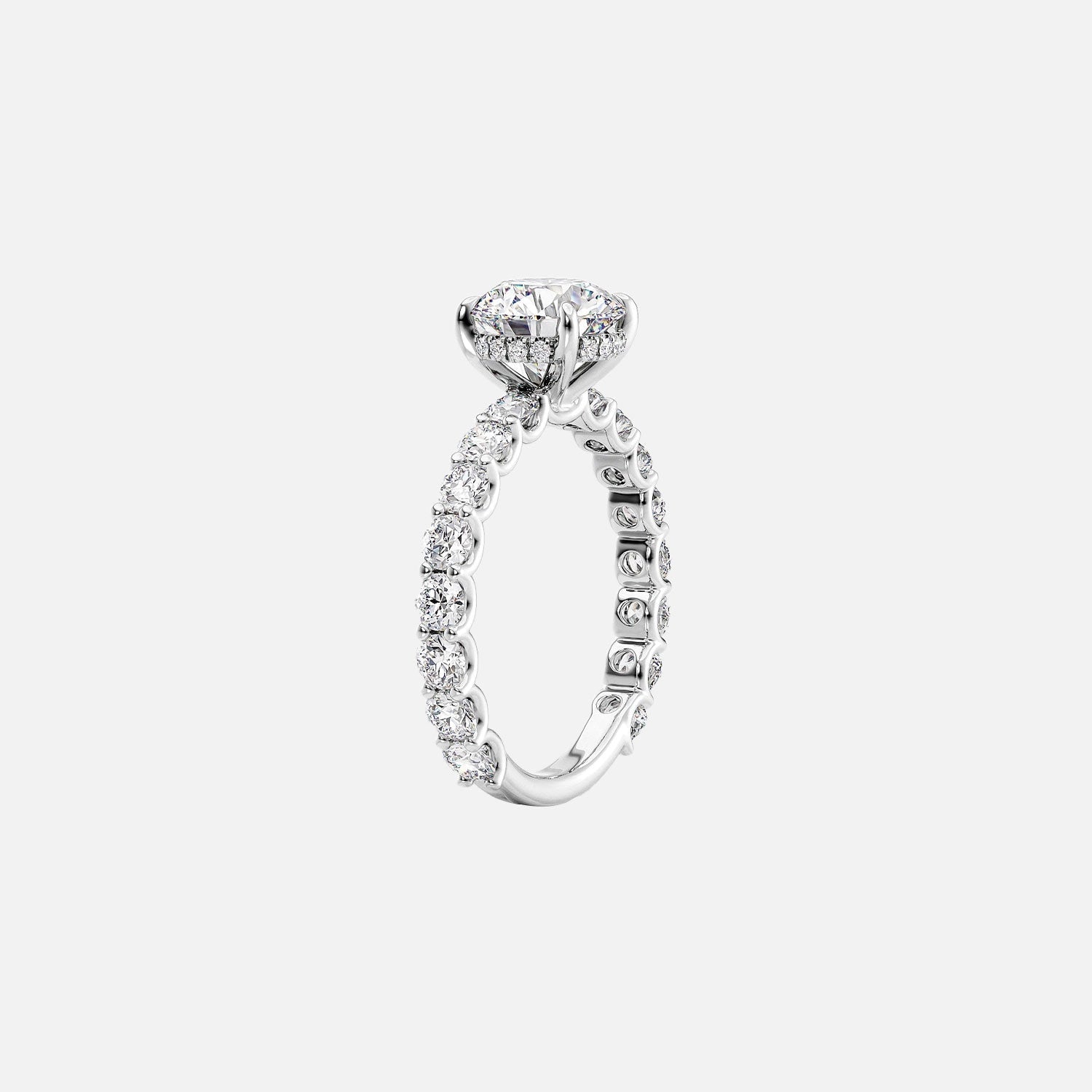  The Adelle Cushion Moissanite Ring 14k White Gold 002