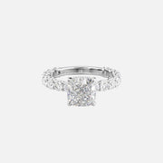  The Adelle Cushion Moissanite Ring 18k White Gold 001