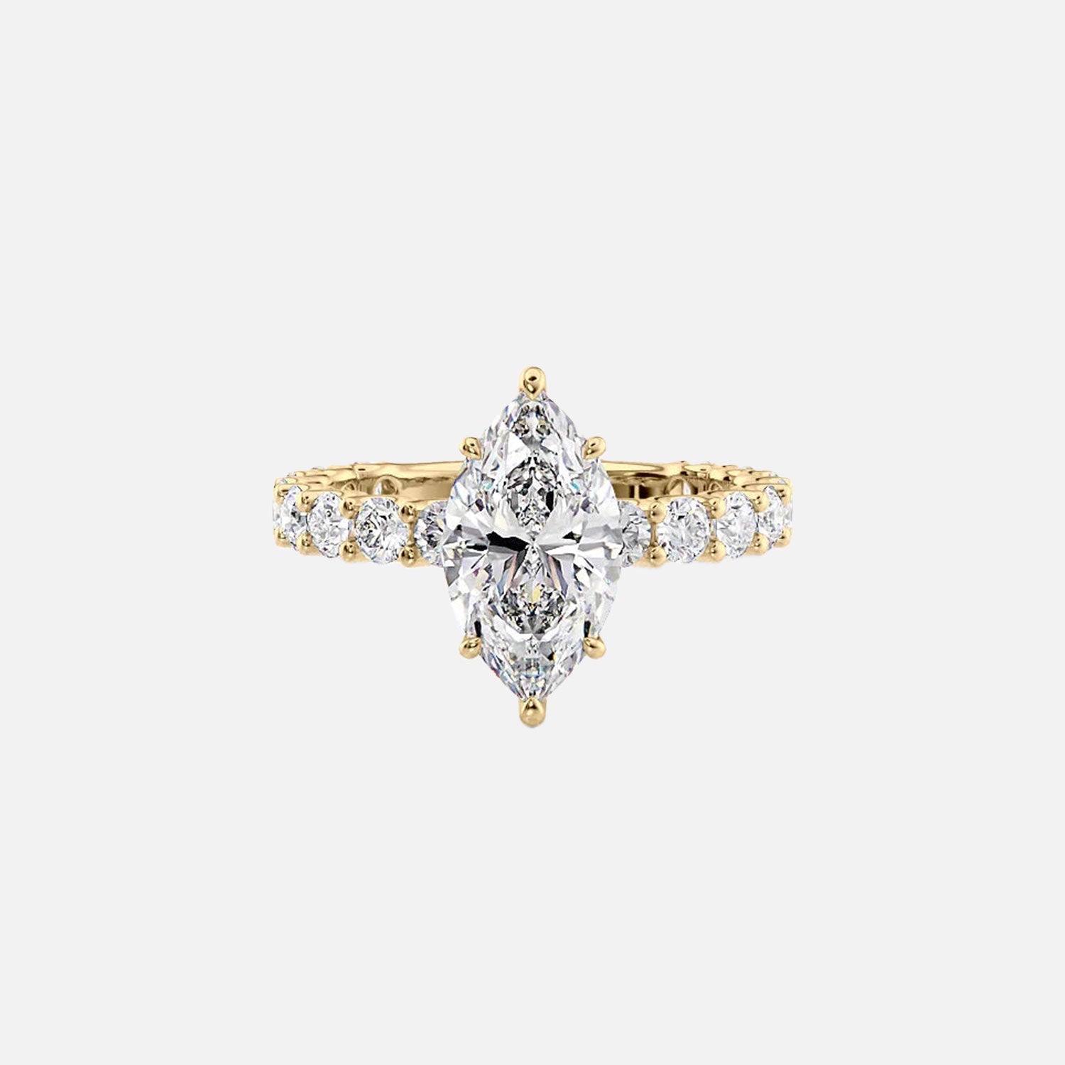 The Adelle Marquise Lab Diamond Ring 14k Yellow Gold 001