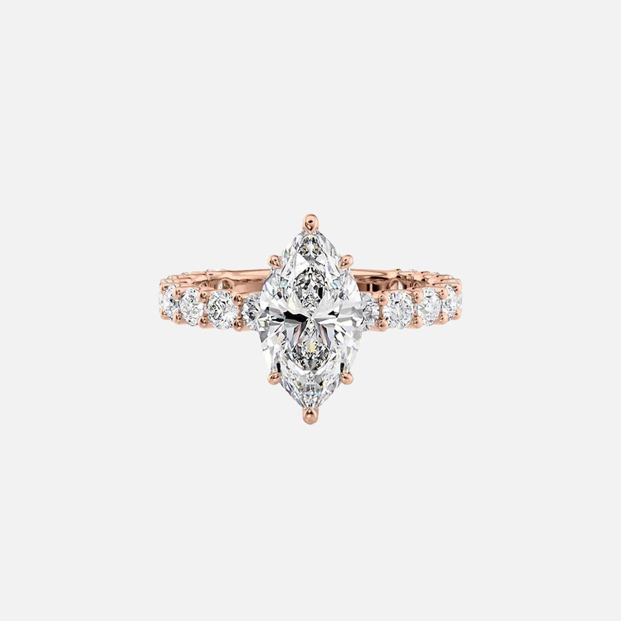  The Adelle Marquise Moissanite Ring 14k Rose Gold 001