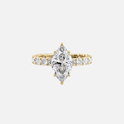 The Adelle Marquise Moissanite Ring 14k Yellow Gold 001