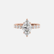  The Adelle Marquise Moissanite Ring 18k Rose Gold 001
