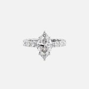  The Adelle Marquise Moissanite Ring 18k White Gold 001