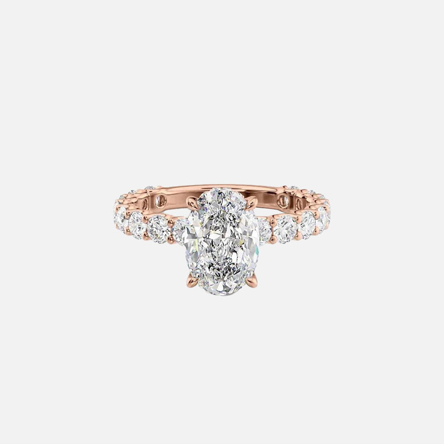  The Adelle Oval Moissanite Ring 14k Rose Gold 001