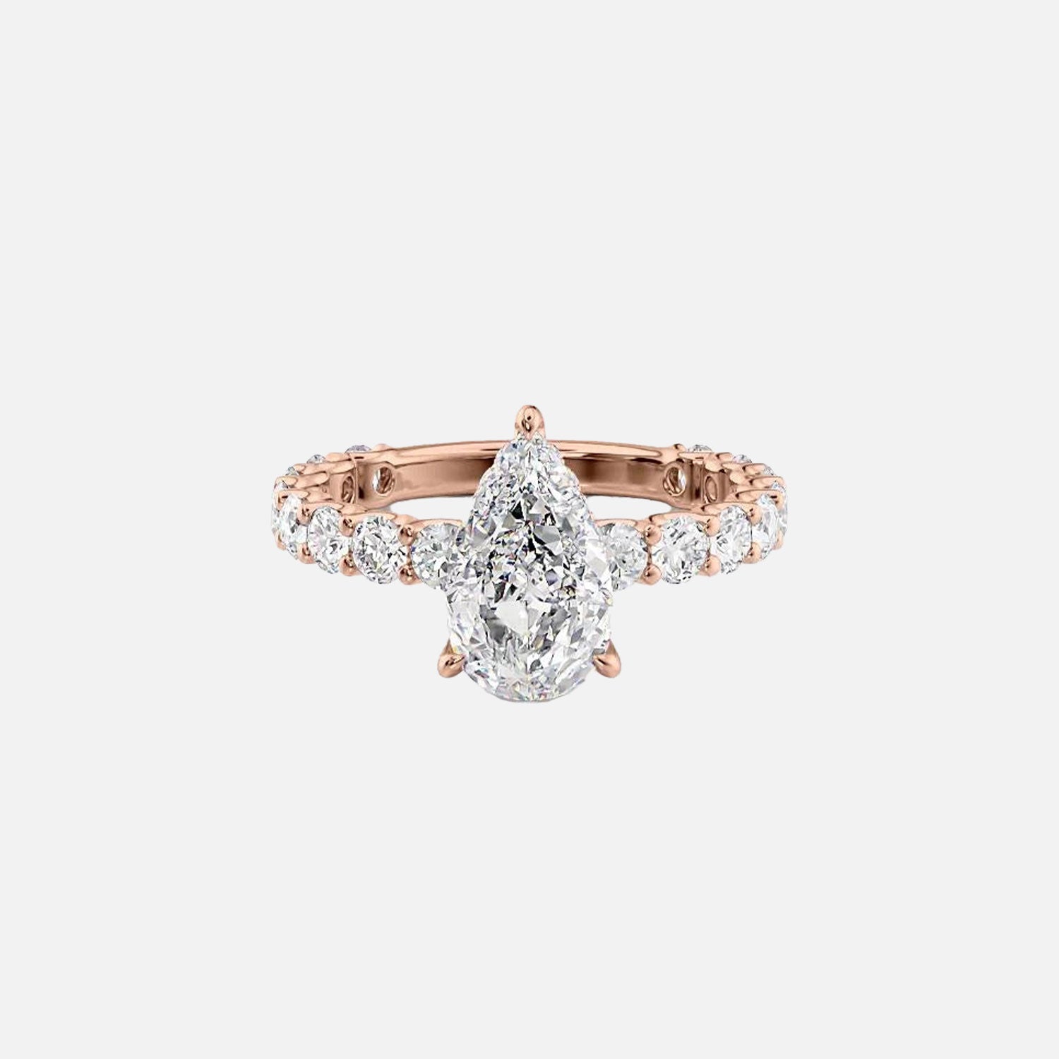  The Adelle Pear Lab Diamond Ring 14k Rose Gold 001