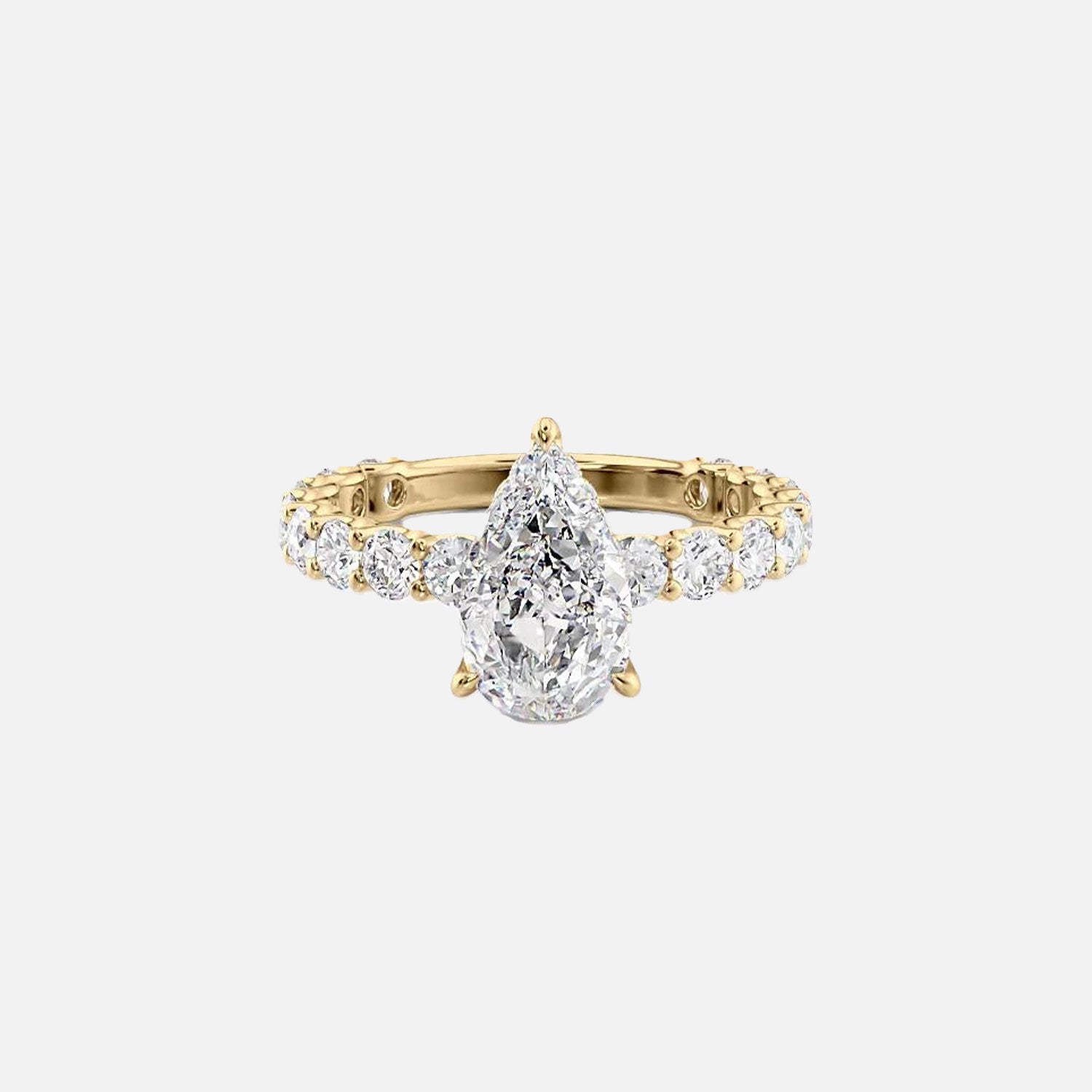 The Adelle Pear Lab Diamond Ring 14k Yellow Gold 001