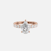  The Adelle Pear Moissanite Ring 14k Rose Gold 001