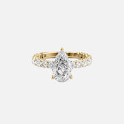 The Adelle Pear Moissanite Ring 14k Yellow Gold 001