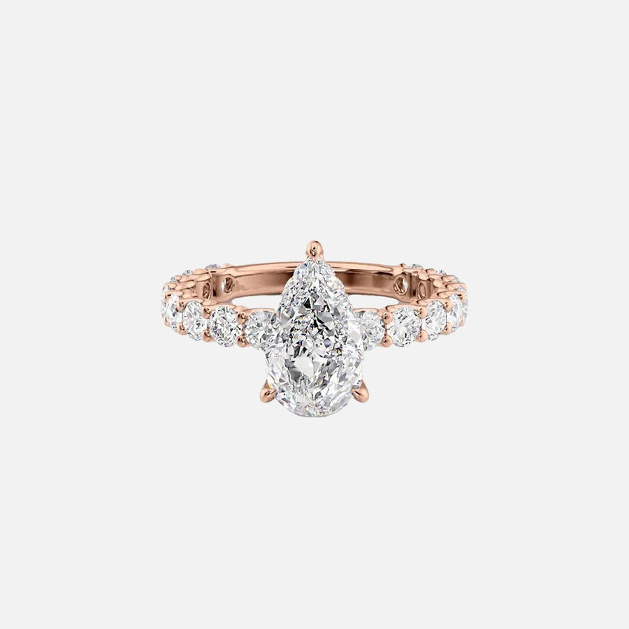  The Adelle Pear Moissanite Ring 18k Rose Gold 001