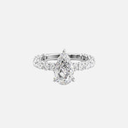  The Adelle Pear Moissanite Ring 18k White Gold 001