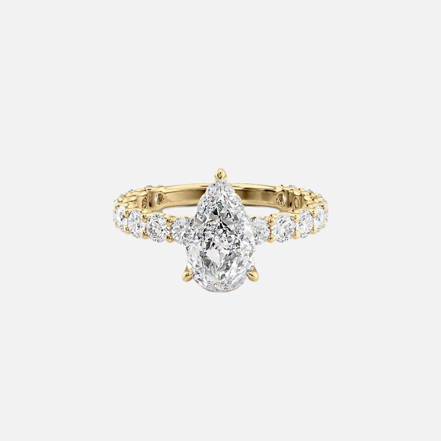  The Adelle Pear Moissanite Ring 18k Yellow Gold 001
