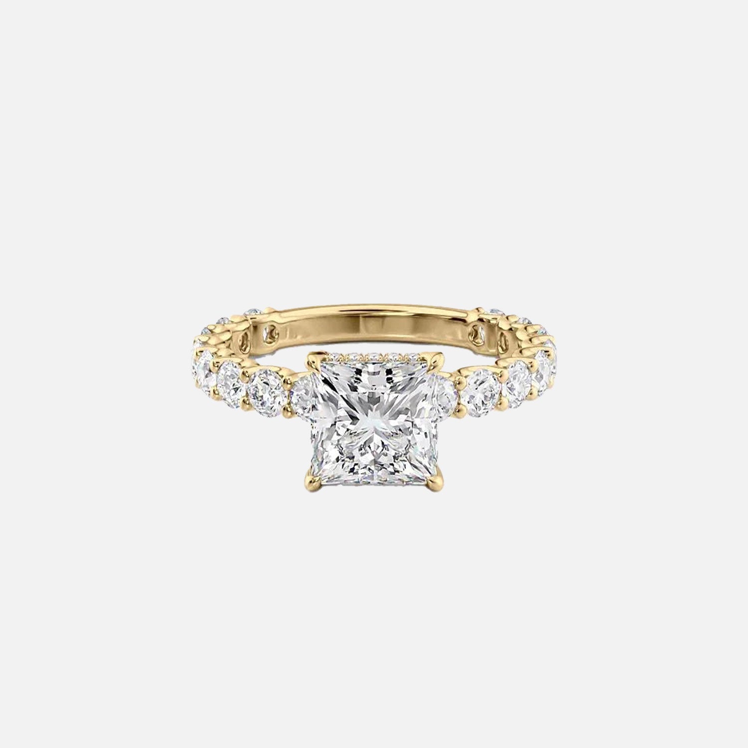 The Adelle Princess Lab Diamond Ring 14k Yellow Gold 001