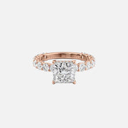  The Adelle Princess Moissanite Ring 14k Rose Gold 001