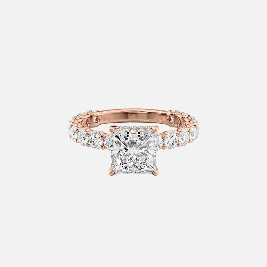  The Adelle Princess Moissanite Ring 14k Rose Gold 001