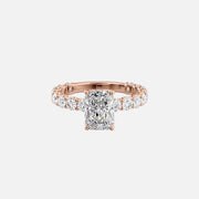  The Adelle Radiant Moissanite Ring 18k Rose Gold 001