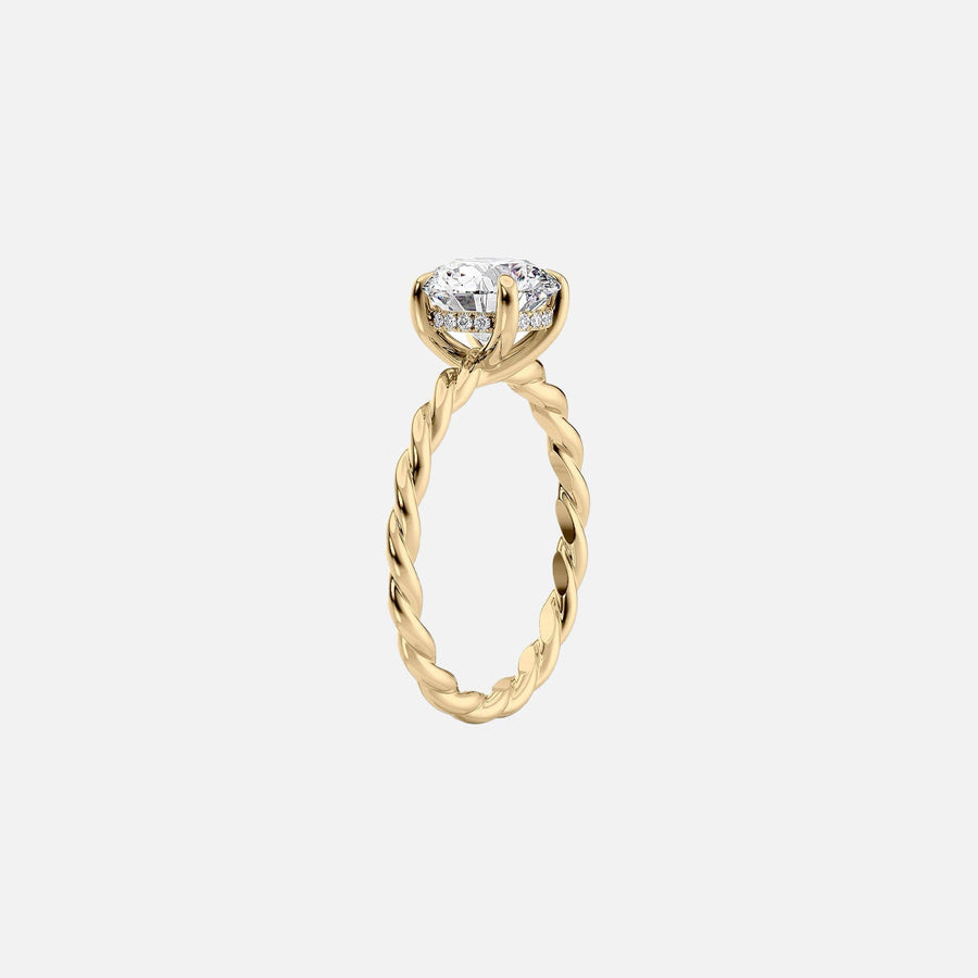  The Alice Cushion Lab Diamond Ring 14k Yellow Gold 002