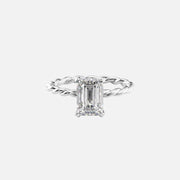  The Alice Emerald Lab Diamond Ring 14k White Gold 001