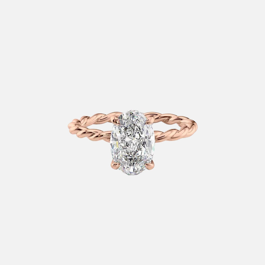  The Alice Oval Moissanite Ring 14k Rose Gold 001