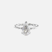  The Alice Pear Moissanite Ring 14k White Gold 001
