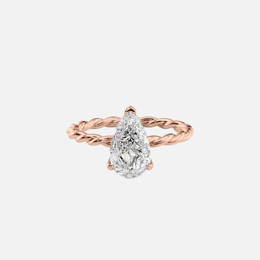  The Alice Pear Moissanite Ring 18k Rose Gold 001