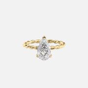  The Alice Pear Moissanite Ring 18k Yellow Gold 001