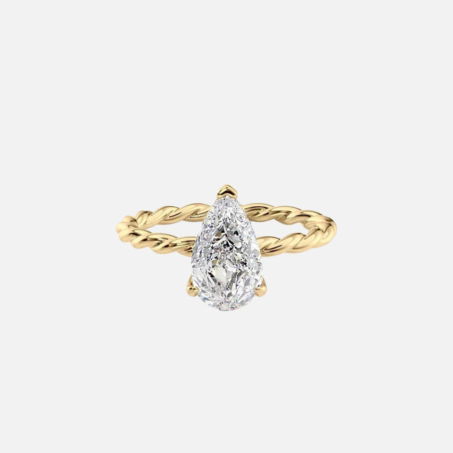  The Alice Pear Moissanite Ring 18k Yellow Gold 001