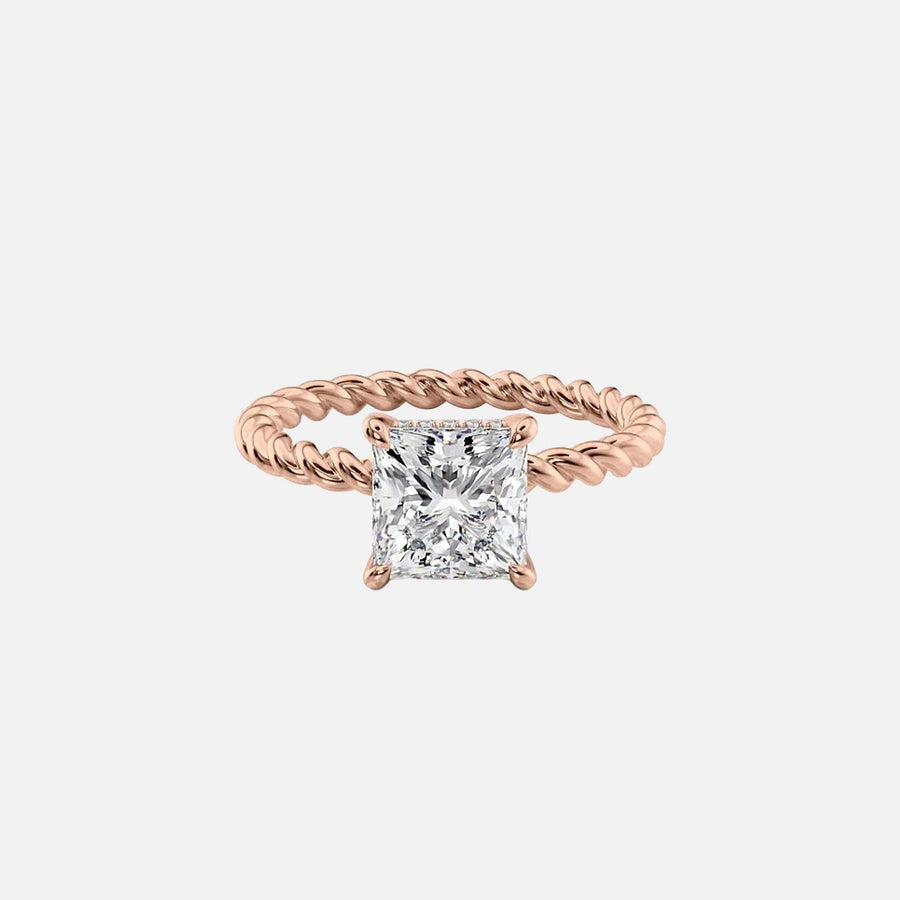  The Alice Princess Lab Diamond Ring 14k Rose Gold 001