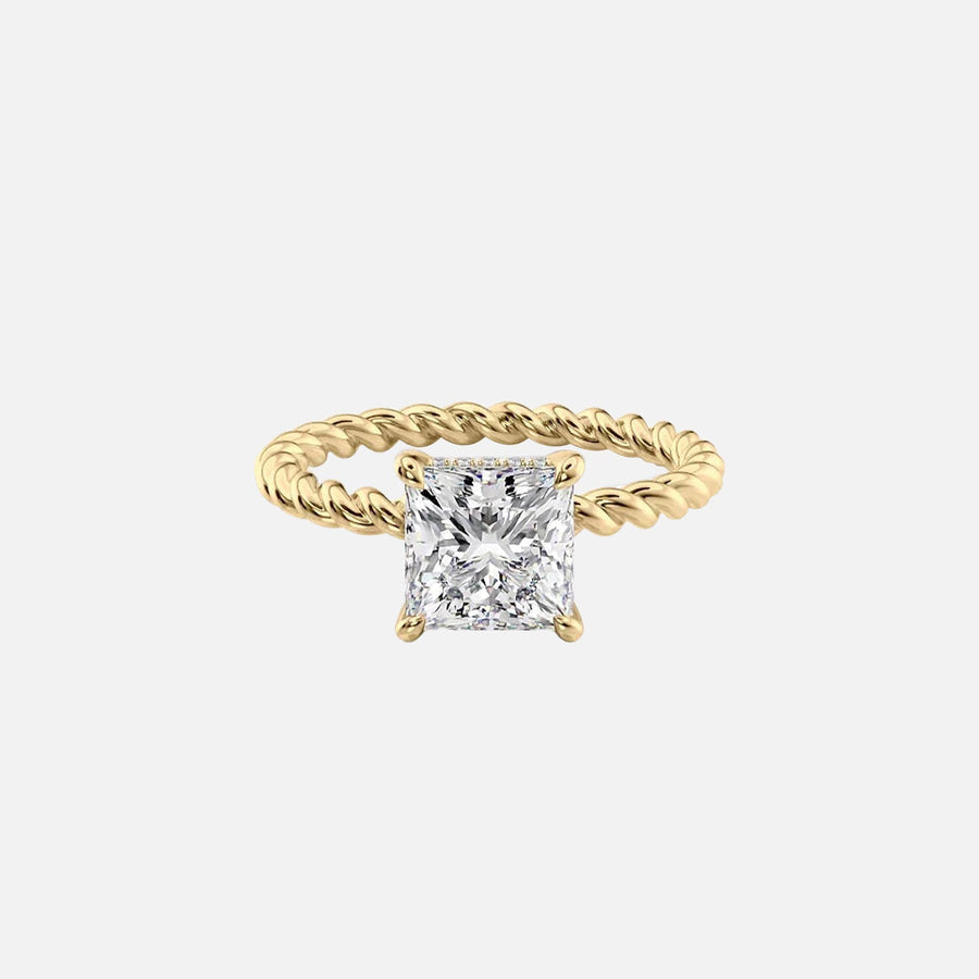  The Alice Princess Lab Diamond Ring 18k Yellow Gold 001