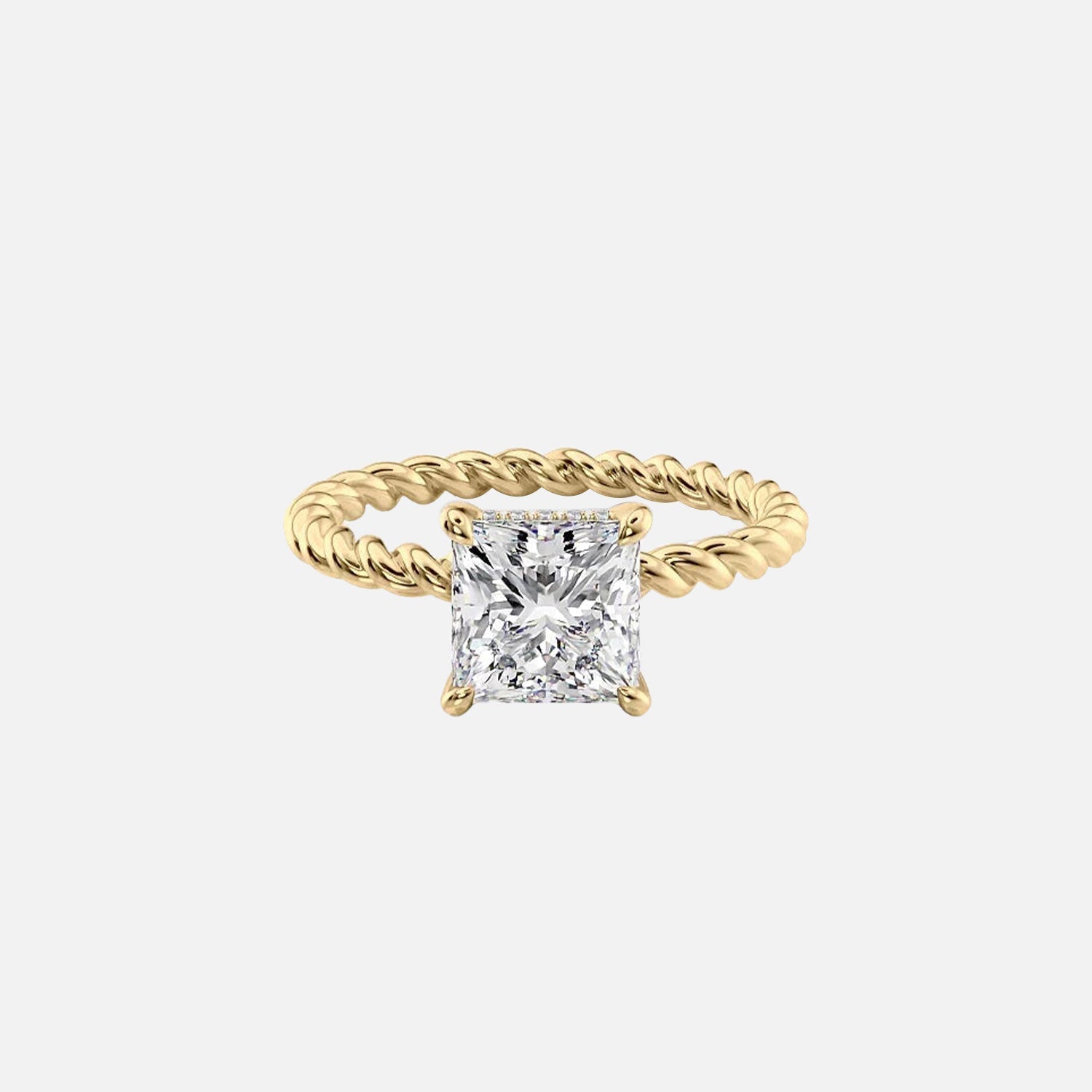 The Alice Princess Moissanite Ring 14k Yellow Gold 001