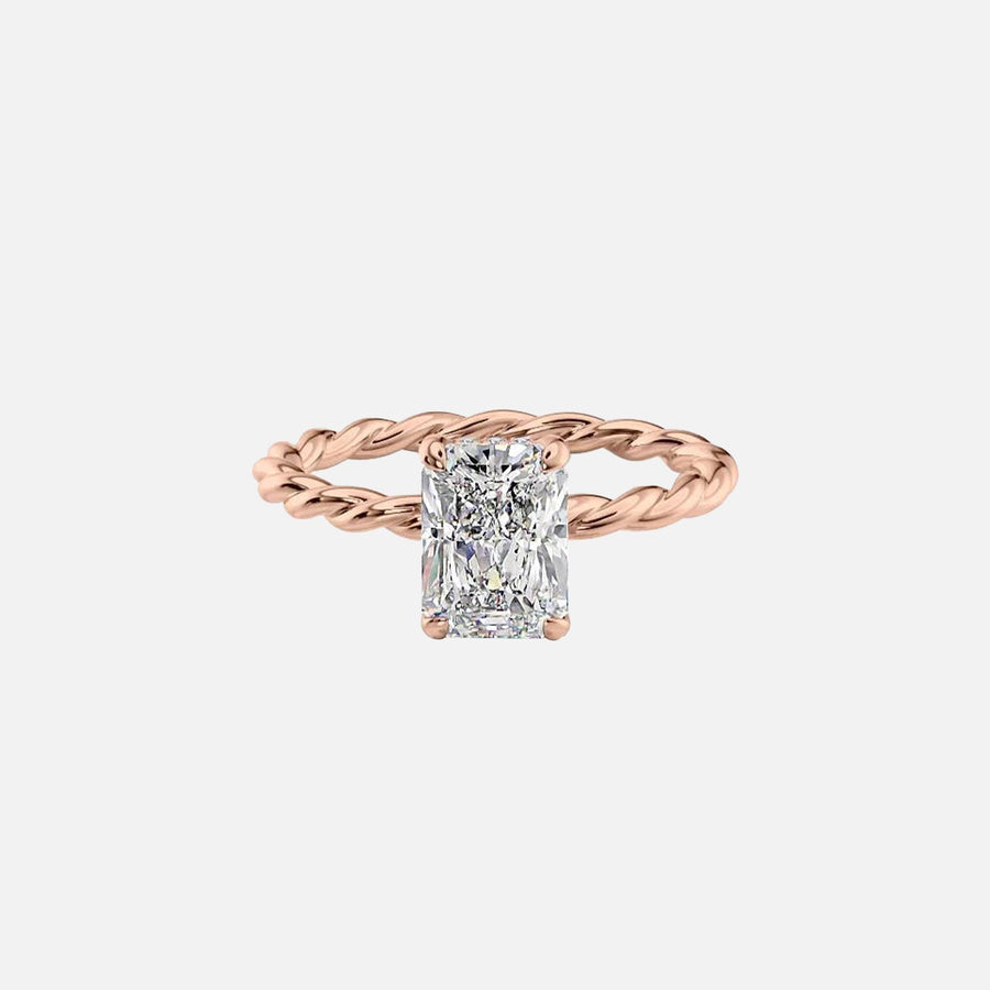  The Alice Radiant Lab Diamond Ring 14k Rose Gold 001