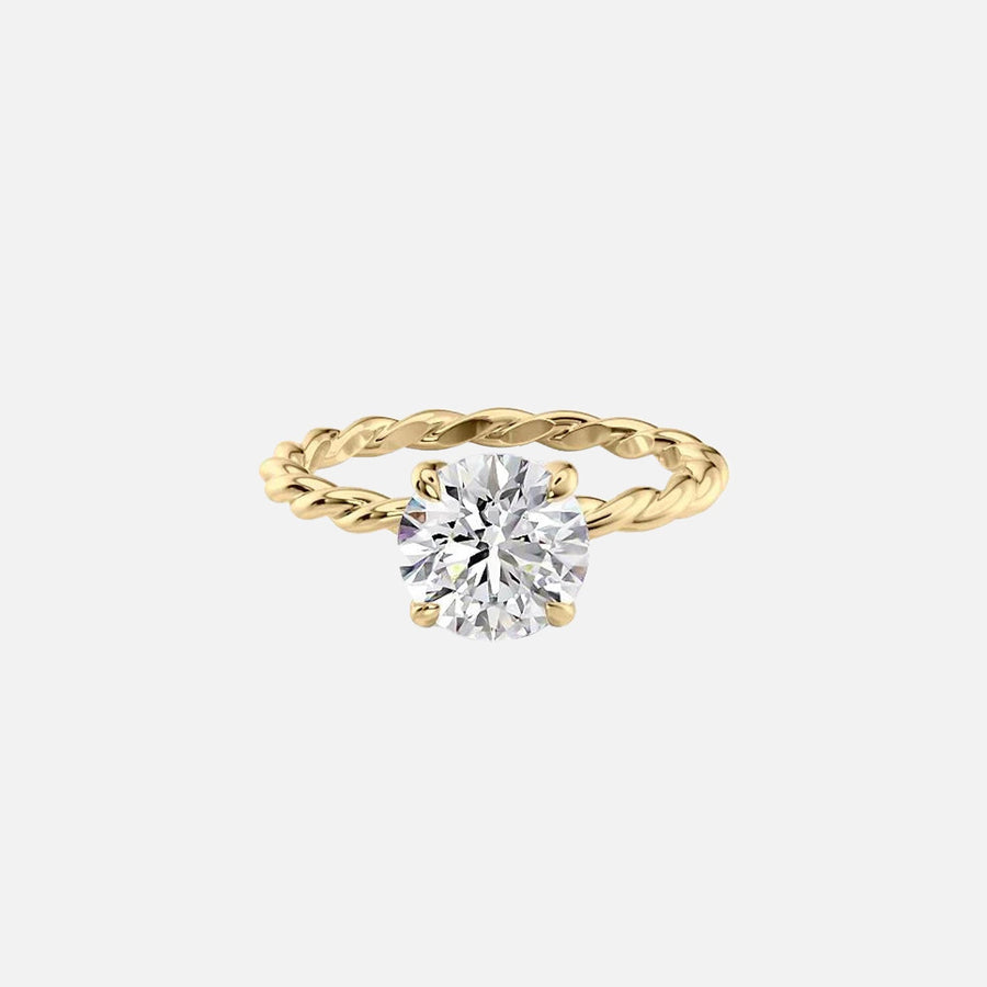 The Alice Round Lab Diamond Ring 14k Yellow Gold 001