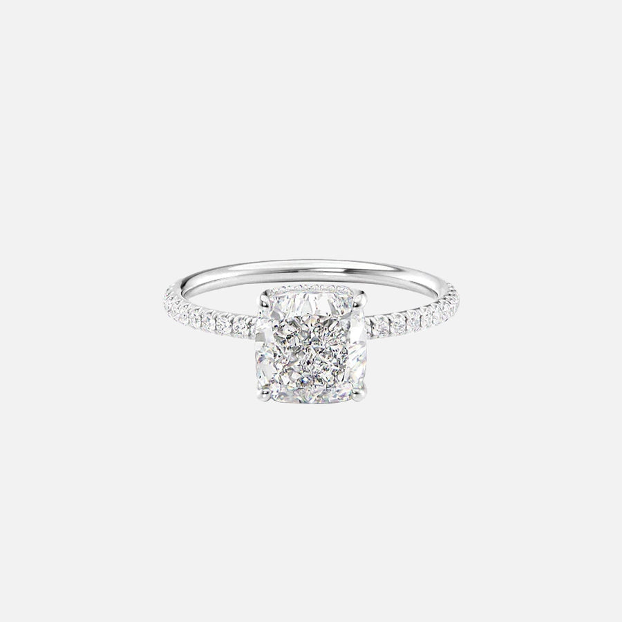  The Aline Cushion Lab Diamond Ring 14k White Gold 001