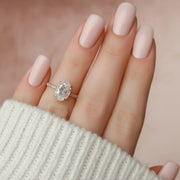  The Aline Oval Moissanite Ring 14k Rose Gold 003